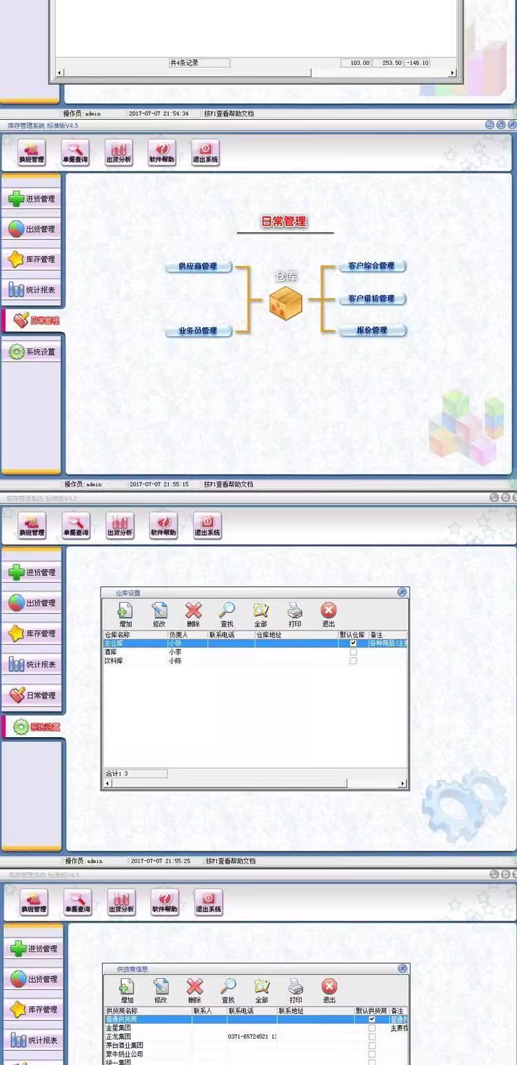 El software de gestión de inventario entra y sale del sistema de almacenamiento, las tiendas corporativas compran, almacenan y salen del almacén, la red de área local del proveedor(图3)